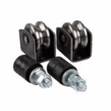 SCW RADIUS GATE WHEELS - 60MM (GUIDES INCL.)