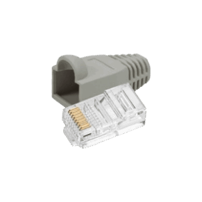 CONNECTOR RJ45 UTP UV WITH GREY BOOT CAT6